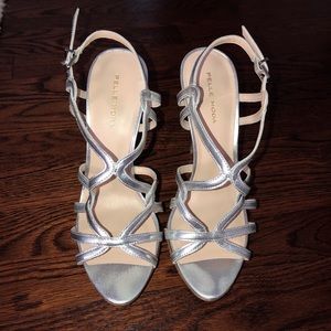 Pelle Moda Silver Metallic Platform Heel